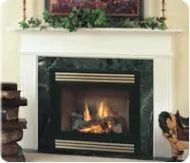 Pre-fabricated fireplace with decorative surround